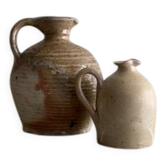 Stoneware jug x2