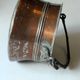 Large copper planter with wrought iron handle, Boho, vintage from the 1950s