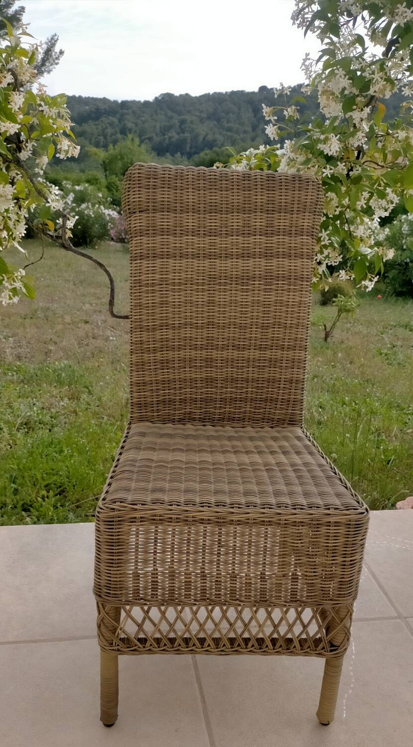 Wicker and rattan chair
