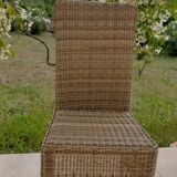 Chaise en osier et rotin