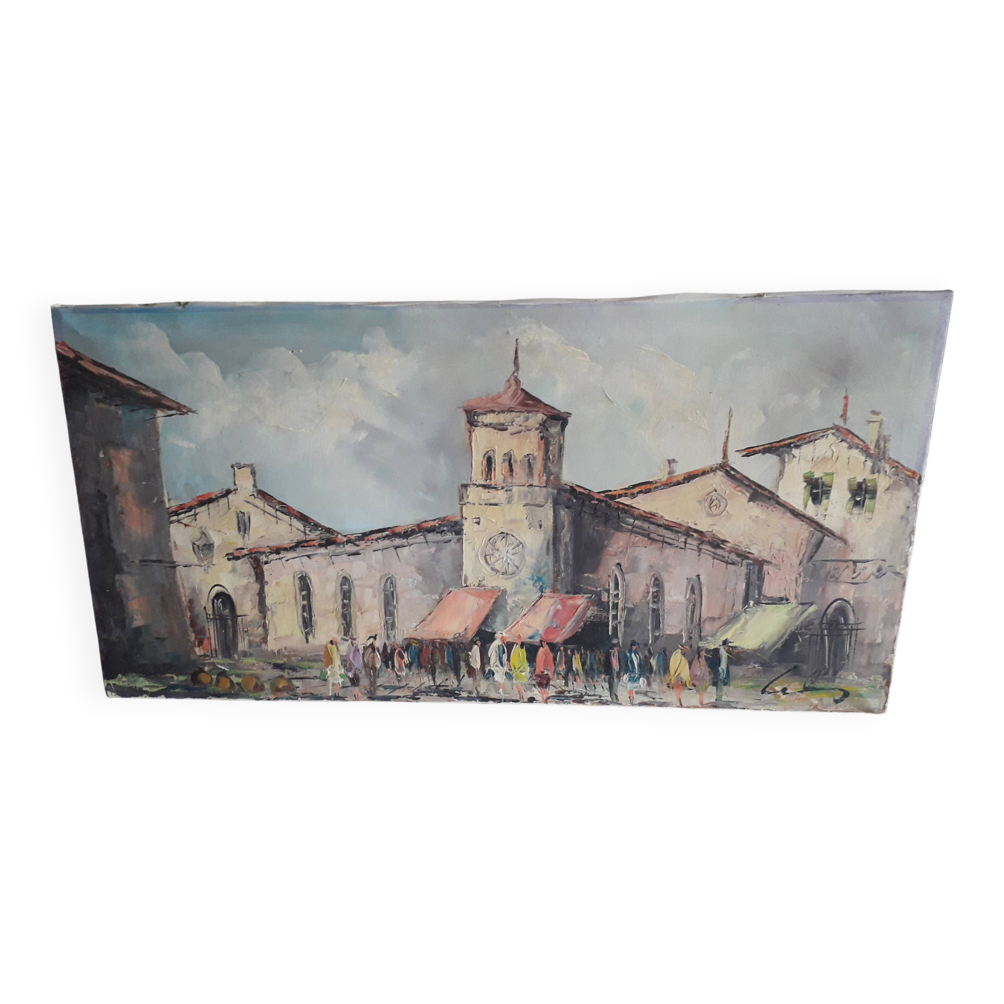 Antique Italian oil painting on canvas