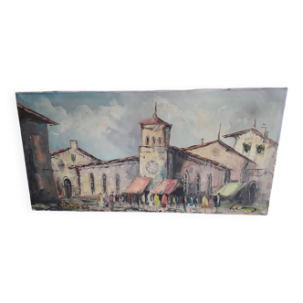 Antique Italian oil painting on canvas