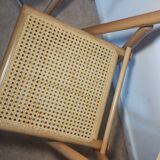 Paire de chaises pliantes cannées