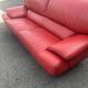 Three-seater red full-grain leather sofa – Vintage Italian design from the years.