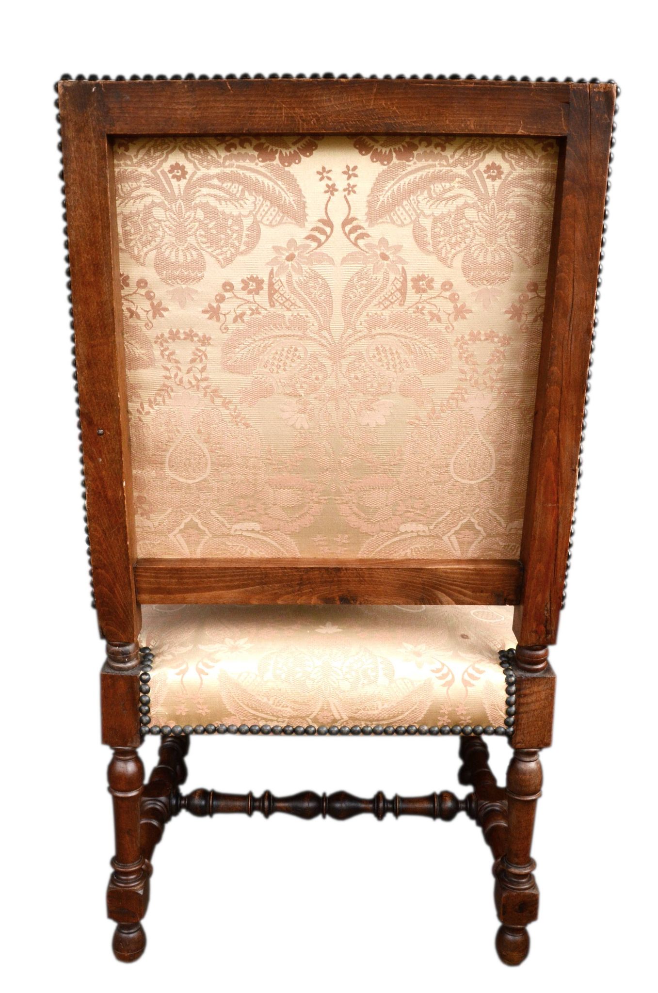 Armchair in the style of Louis XIII, handcrafted, antique.
