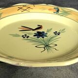 Quimper primavera earthenware wall plate, decorated with flowers and birds