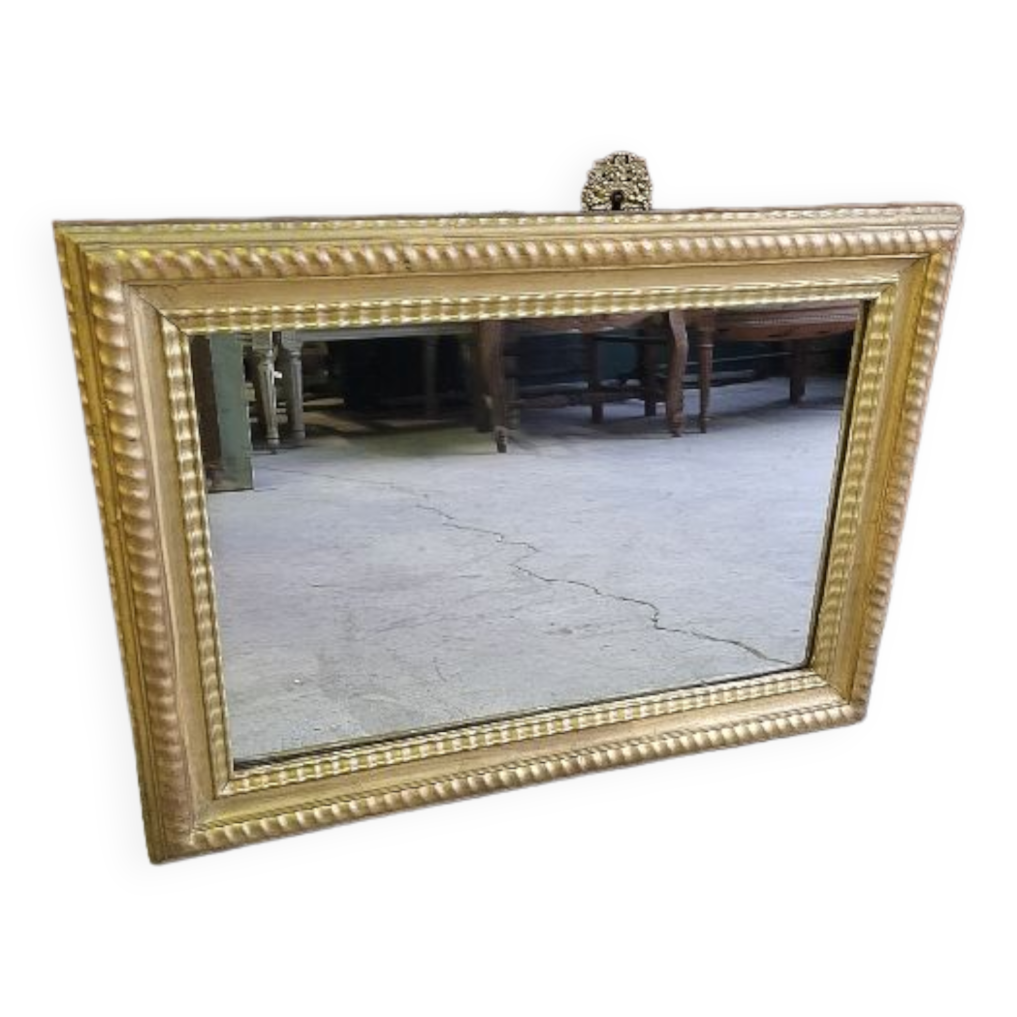 Rectangular old golden mirror