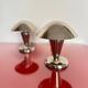 Set of chromed Art Deco bedside table lamps, Czechoslovakia
