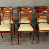 Suite of 6 mahogany pierrefeu chairs