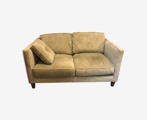 Canape art deco alcantara velours vert amande sofa | Selency