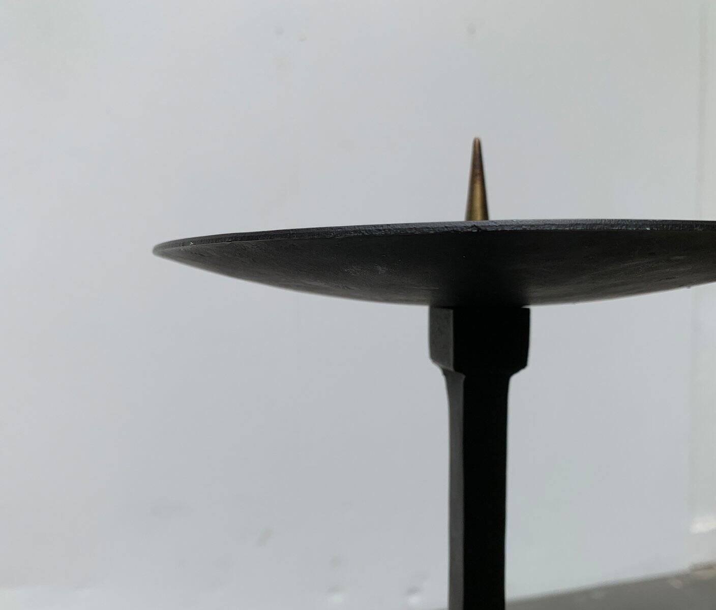 Vintage brutalist candle holder in wrought iron