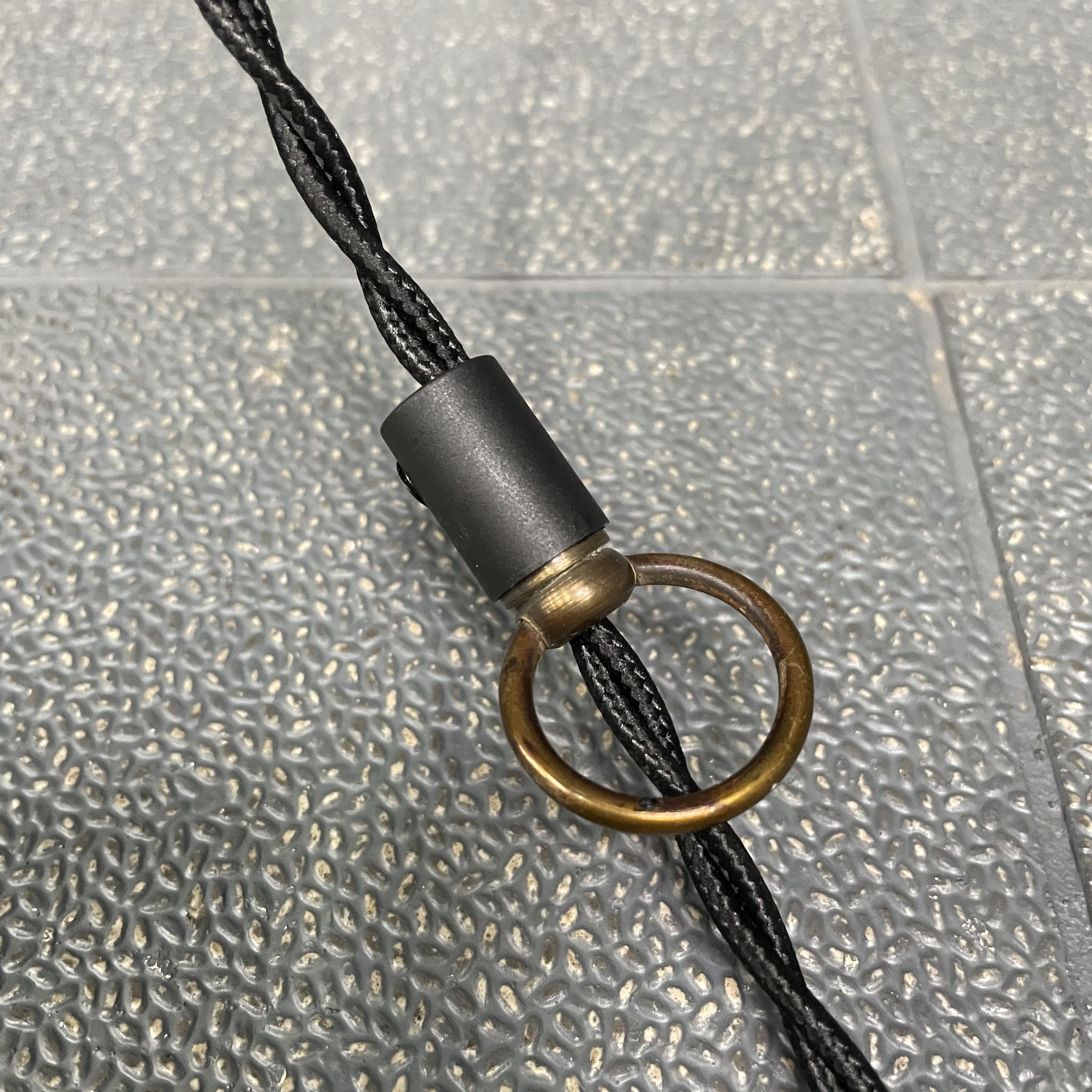 Small size black enamel hanging lamp with brass fixture
