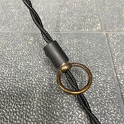 Small size black enamel hanging lamp with brass fixture