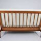 1960s canapé, in teak and white boucle.