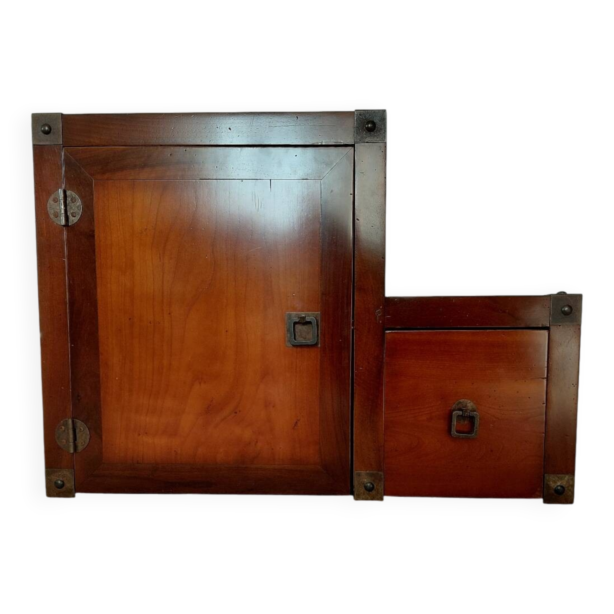 Small vintage Roche Bobois piece of furniture in Asian-style wood.