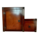 Small vintage Roche Bobois piece of furniture in Asian-style wood.