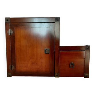 Small vintage Roche Bobois piece of furniture in Asian-style wood.