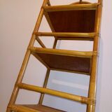Rattan and bamboo shelf