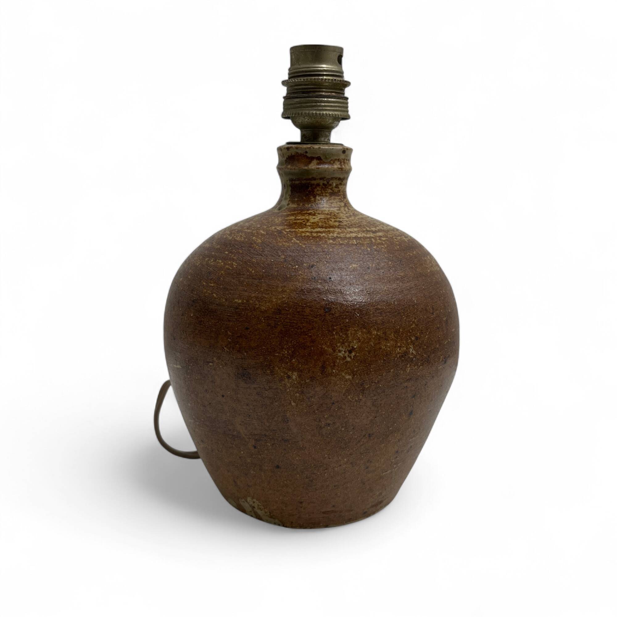 Pyrite sandstone ball lamp base, La borne Tiffoche Deblander style