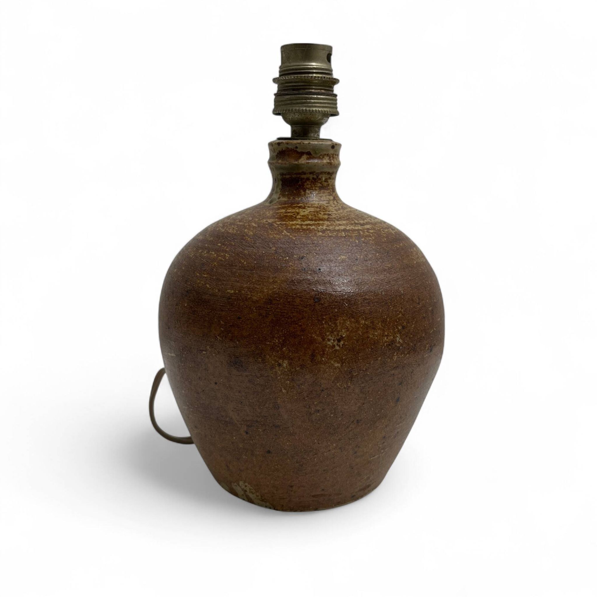 Pied de lampe boule en gres pyrite style La borne Tiffoche Deblander