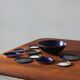 Vintage brass & enameled plates, set of 10