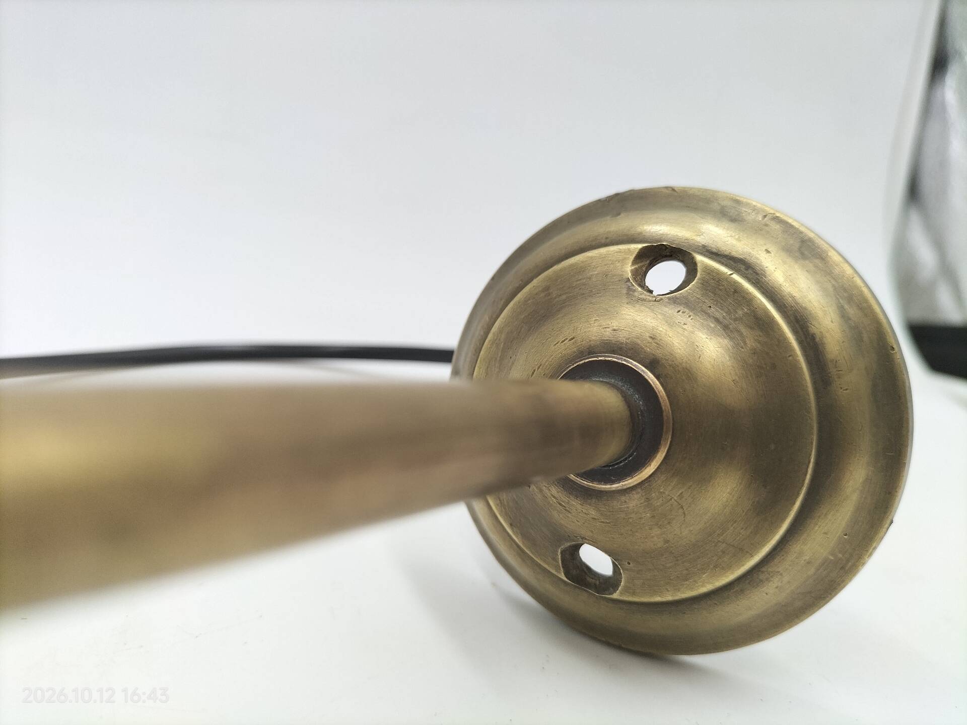 Brass and glass wall light