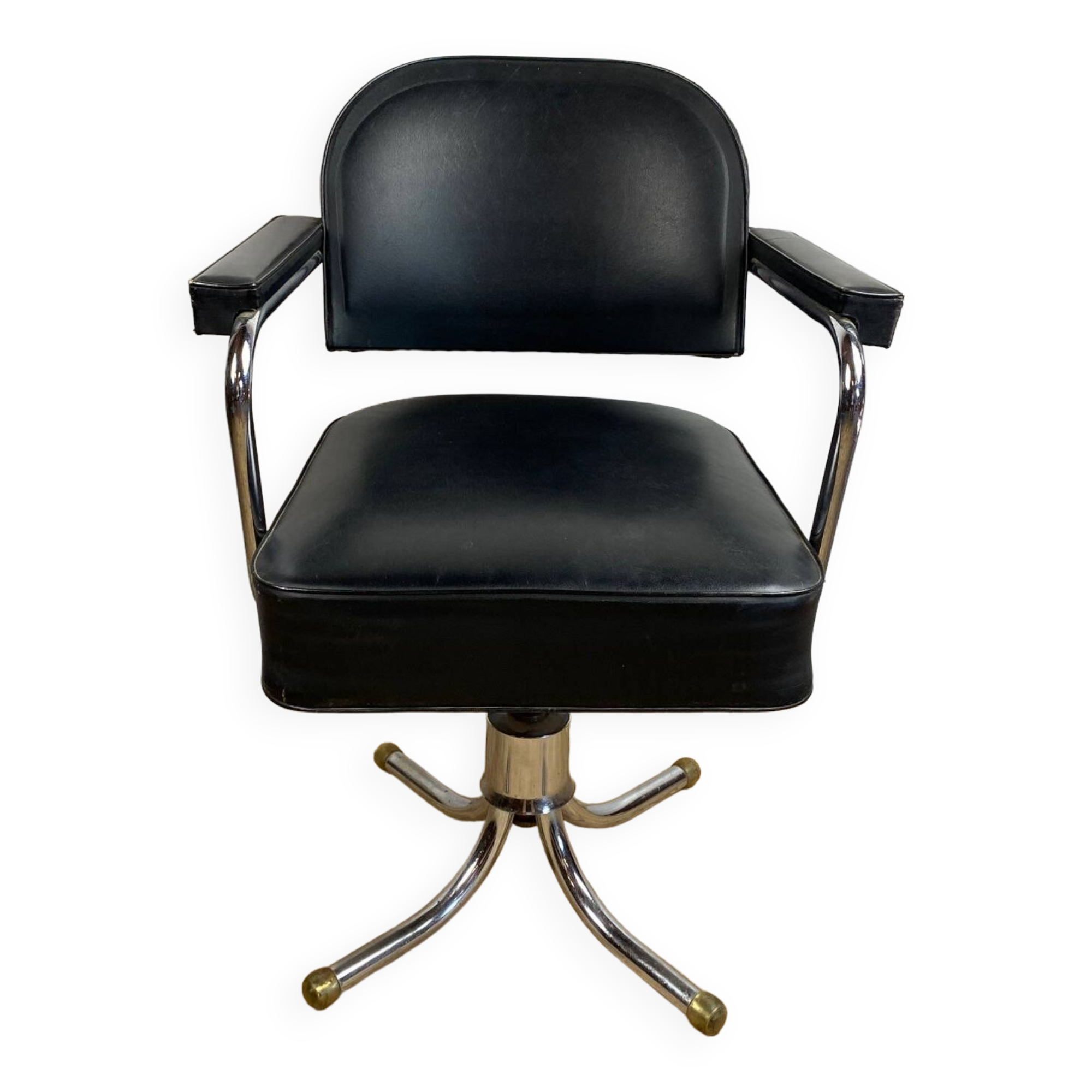 Fauteuil pivotant fauteuil en cuir danois moderne Desig des années 60 70 - En vente sur France | fauteuil pivotant annee 70