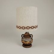 Lampe à poser en céramique émaillée et abat-jour en lin