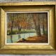 Old painting, river landscape signed M.Bonvin