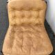 Leather and wood armchairs 70s