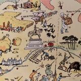 Old illustrated map of The Orleans Berry 1929 - JP Pinchon