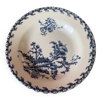 Deep plate in Gien porcelain, Chardon model