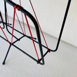 Vintage black metal magazine rack circa 19