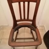 Chaise d'aisance en bois ancienne chene massif