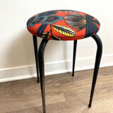 Vintage upcycle stool - orange orphee