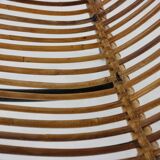 Three legged dutch design rattan easy chair by D. van Sliedregt