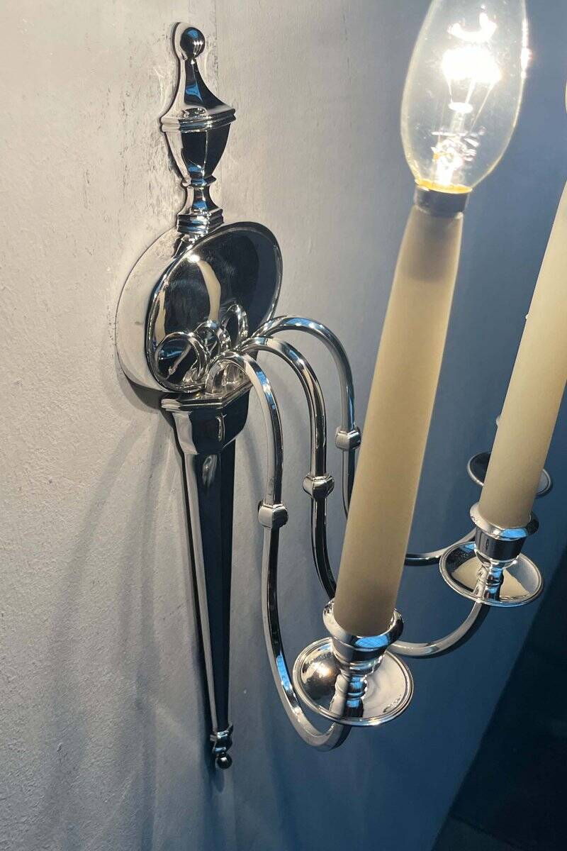 Vintage Italian neoclassical wall sconces in Hollywood Regency style, set of 3.