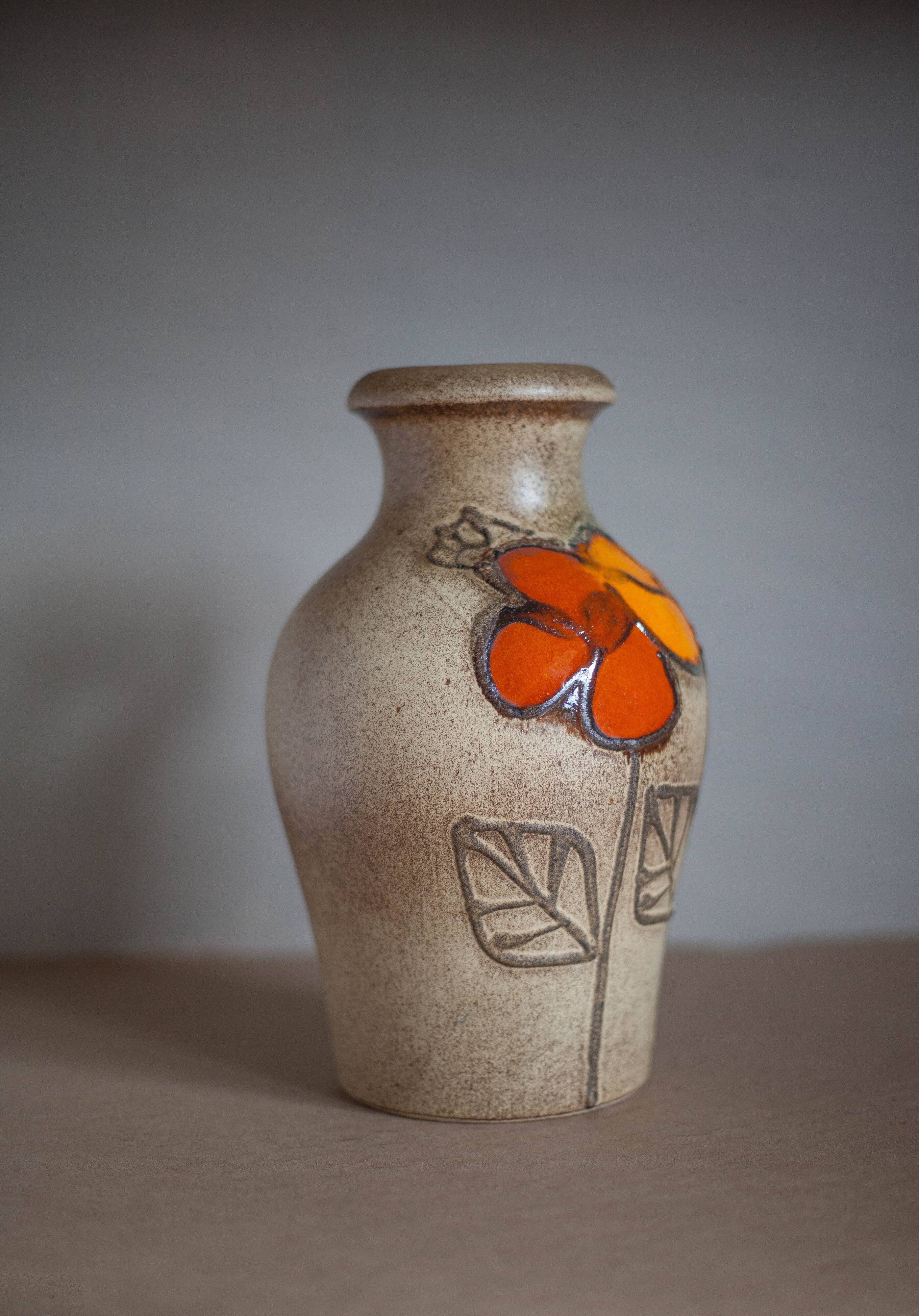 Scheurich ceramic vase Keramik West Germany, decorative vase, flower pot, handle vase, collectio