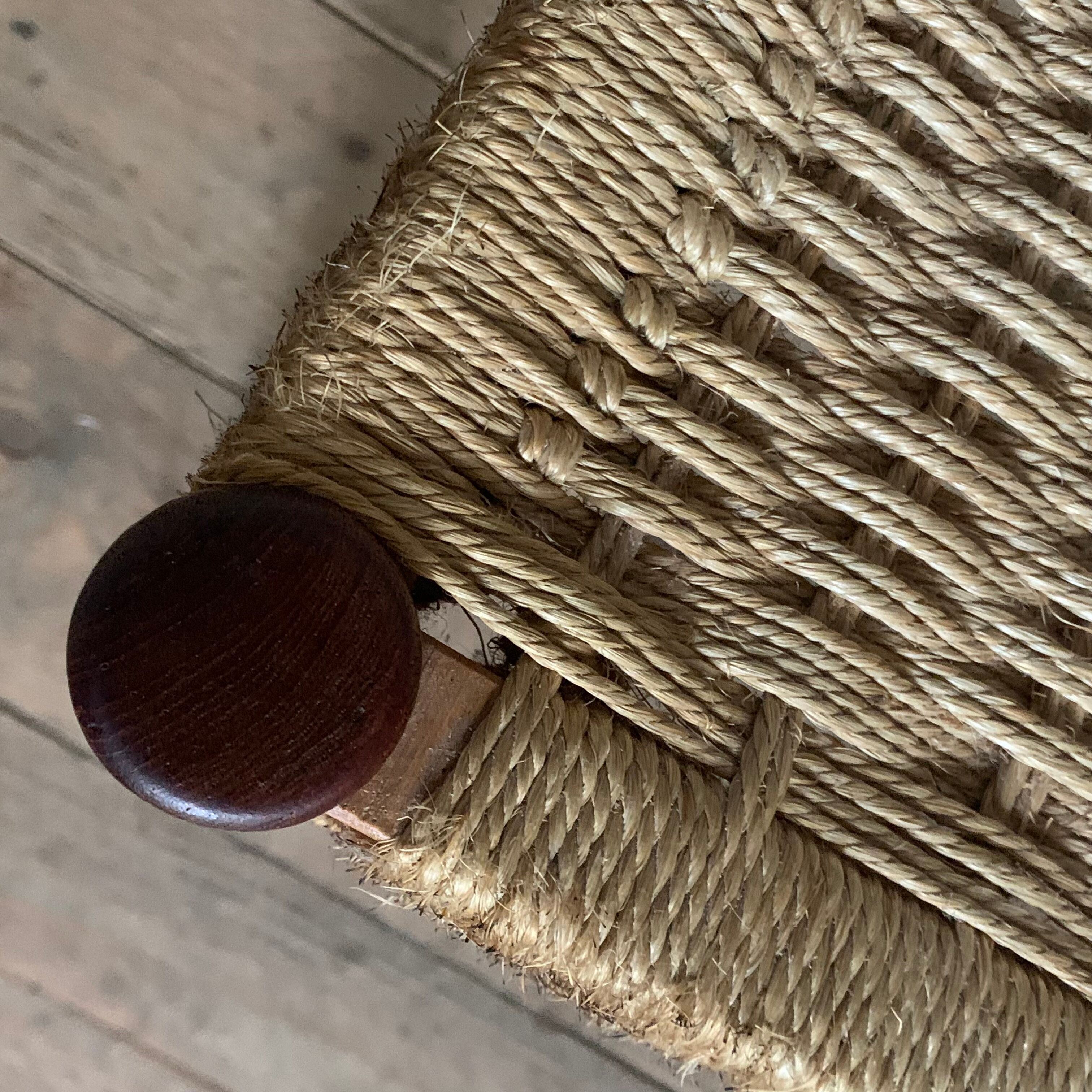 Chaise scandinave vintage en teck et cord