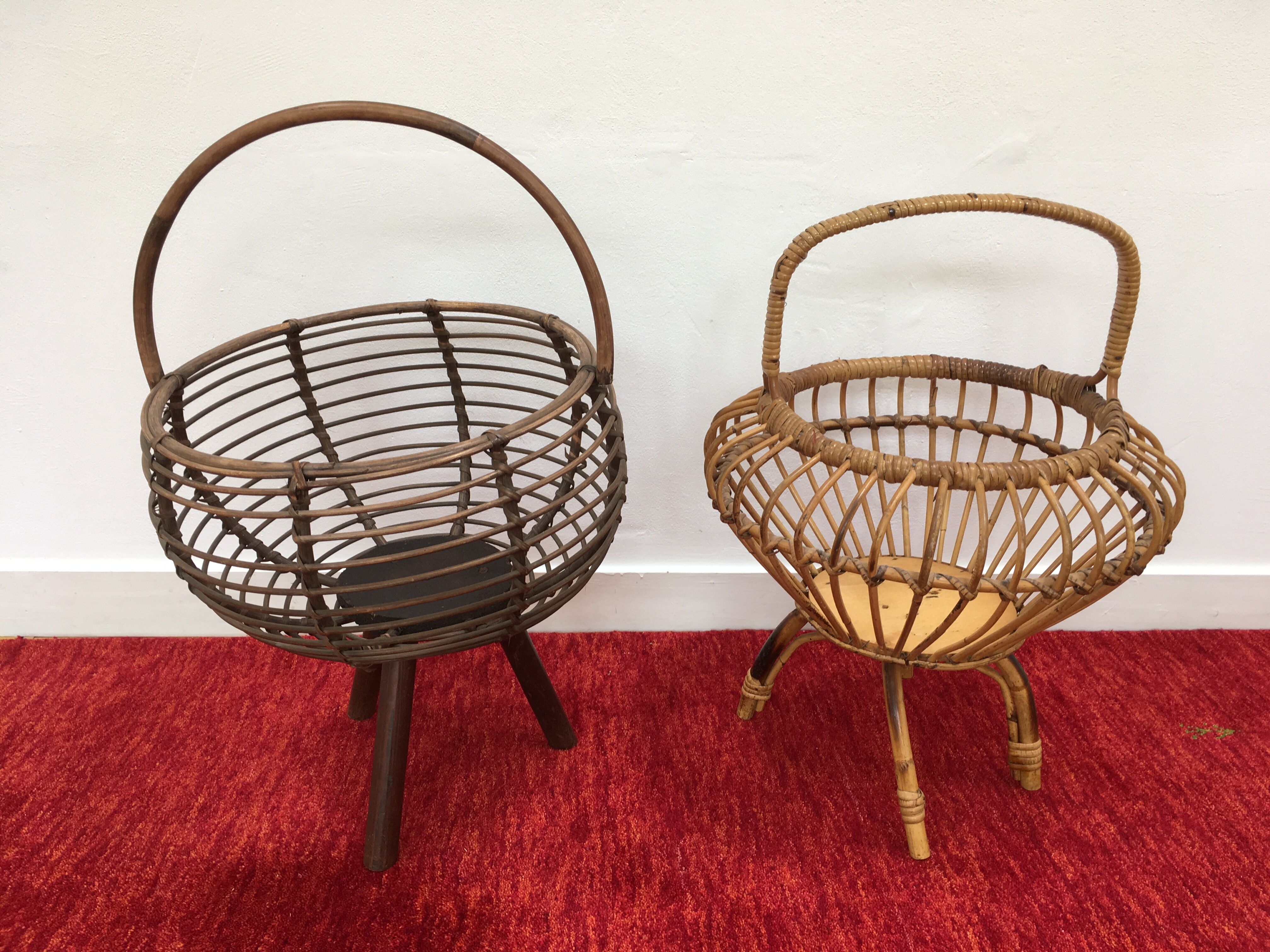 Vintage tripod sewing basket