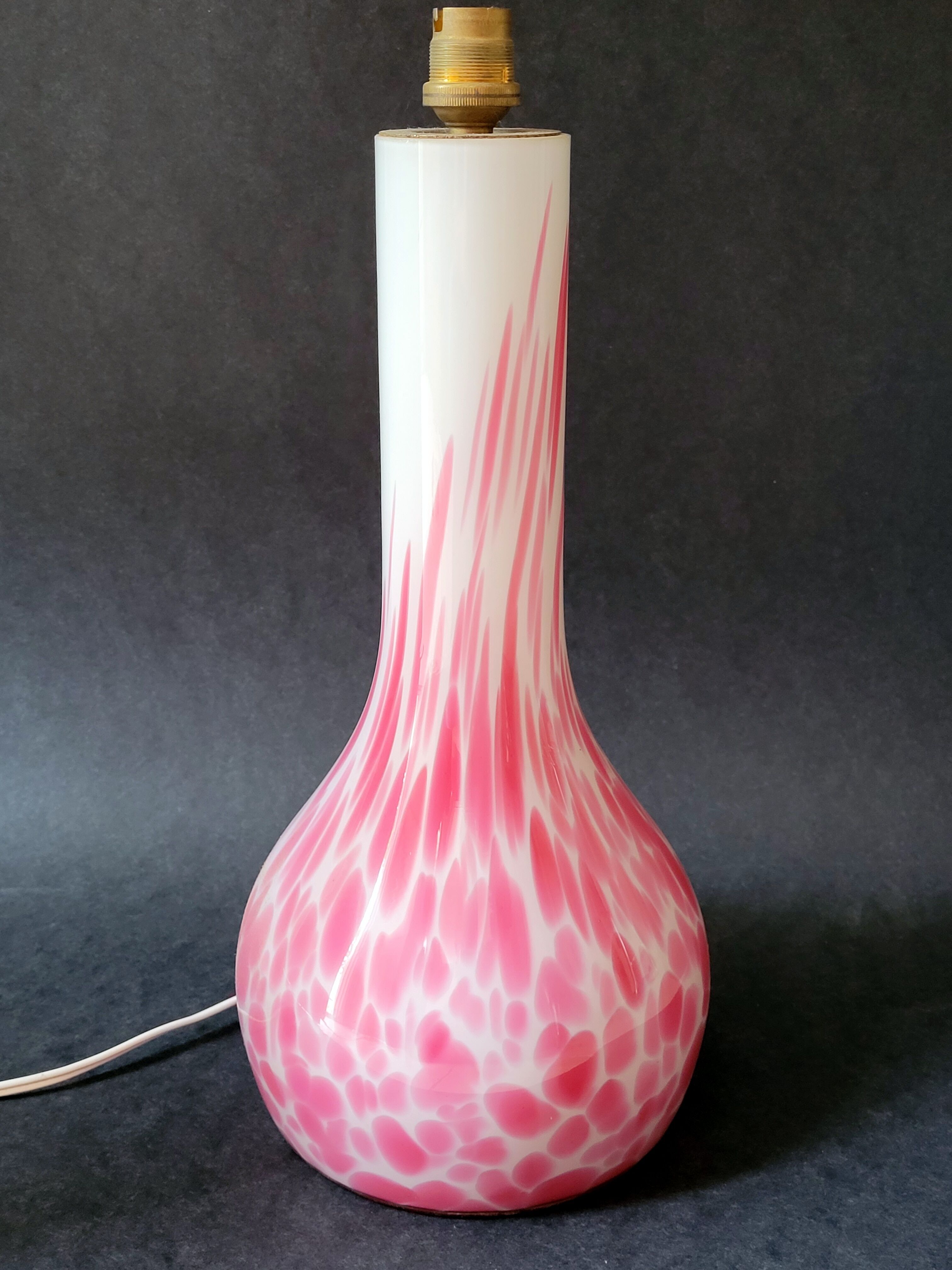 Vintage glass lamp foot Italy by Carlo Moretti