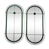 Pair of art deco wall mirrors 81x39cm