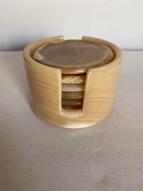 Set of 6 onyx glasses coasters