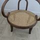Small Antique Children's Armchair in Curved Wood and Cane