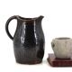 Black stoneware pitcher by Jean Talbot, La Borne ceramics from the 1940s.