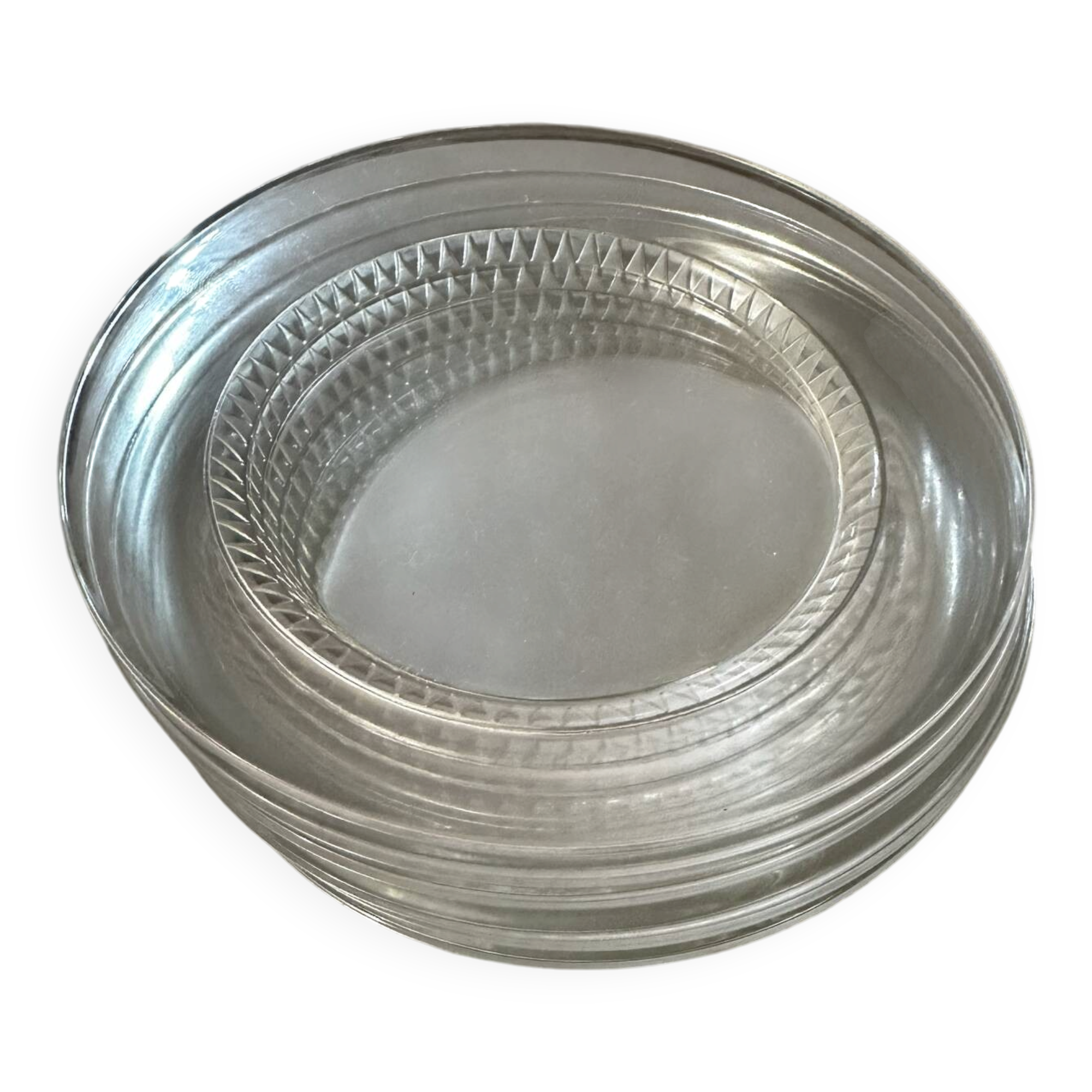 6 assiettes Lalique France modèle Bourgueil