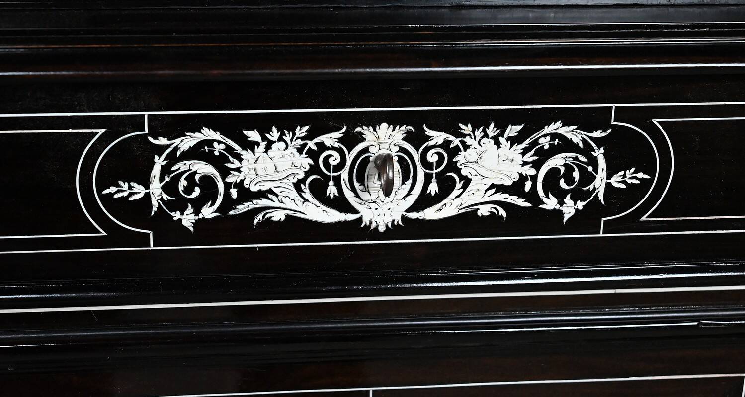 Display Cabinet in Blackened Pear Wood, Napoléon III period – 2nd half of the 19th century