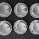 Set de 6 tasses et sous-tasses NBD Limoges enluminées à la main, motifs fleuris