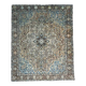 1970s Vintage Persian Handmade Wool Cotton Light Brown Area Rug 280x344