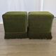 Pair of khaki green velvet beanbags